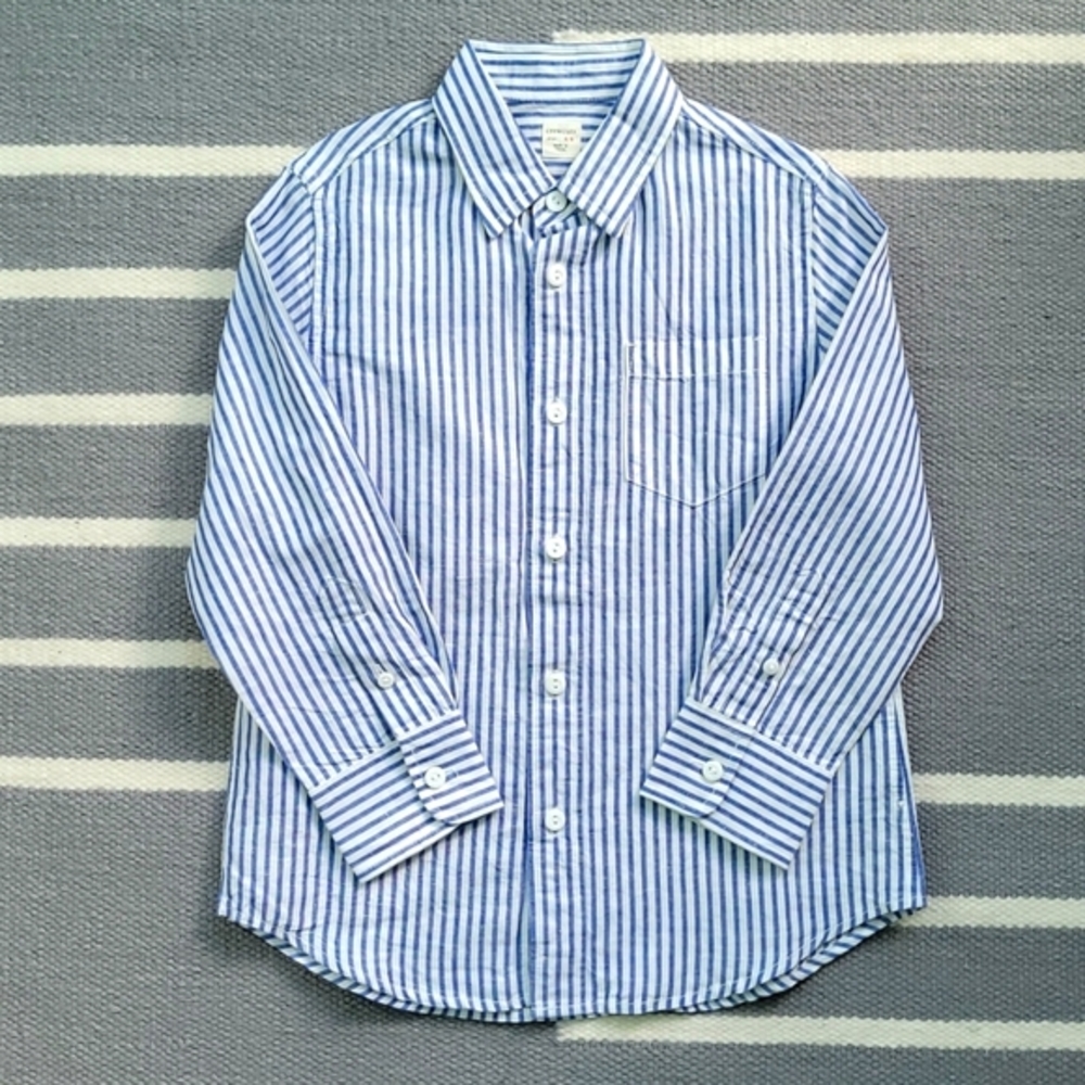 Kids Crewcuts Striped Long Sleeved Dress Shirt Size 4/5